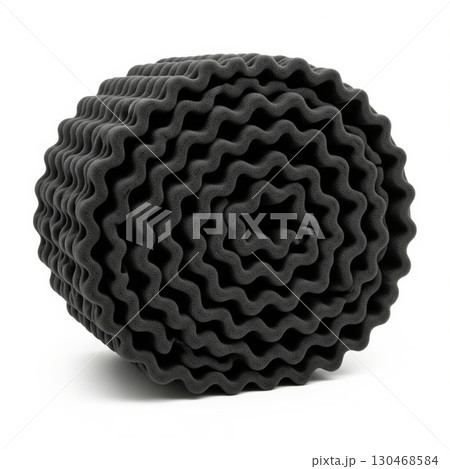 Rolled black egg crate foam pad for soundproofing or bedding Rolled black egg crate foam pad for soundproofing or bedding 130468584