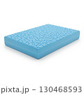 Blue orthopedic foam cushion with textured surface 130468593