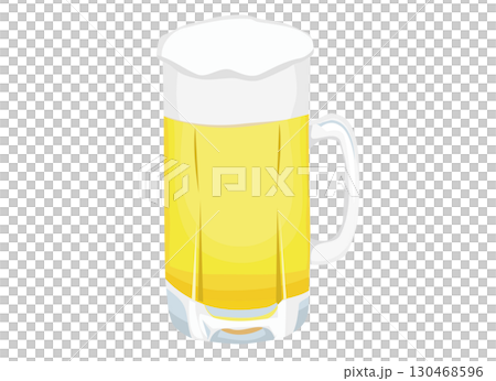 生啤酒在杯子裡的插圖 生啤酒在杯子裡的插圖 130468596