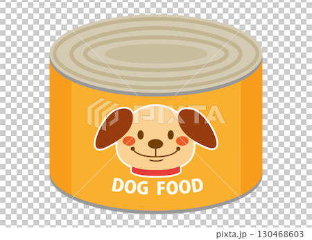 缶入りドッグフードのイラスト 130468603