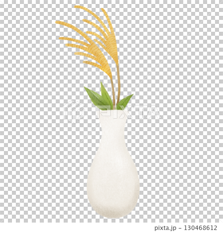 Illustration of pampas grass in a vase 130468612