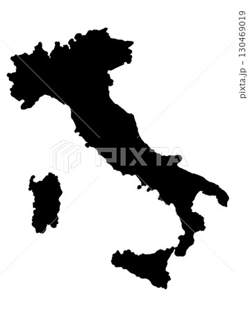イタリアの地図(シルエット) イタリアの地図(シルエット) 130469019