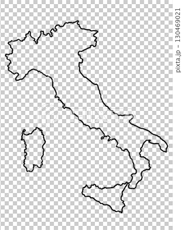 イタリアの地図（白地図） 130469021