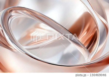 Elegant intertwining shapes create a captivating visual display in soft tones 130469046
