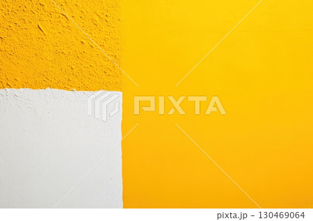 Vibrant yellow and white wall texture showcasing a fresh design for an urban space 130469064