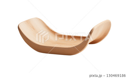 Minimalist curved wooden bowl for modern home decor 130469186
