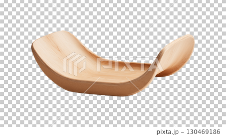 Minimalist curved wooden bowl for modern home decor 130469186