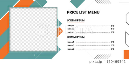 Price List Menu Template with Image Placeholder 130469541