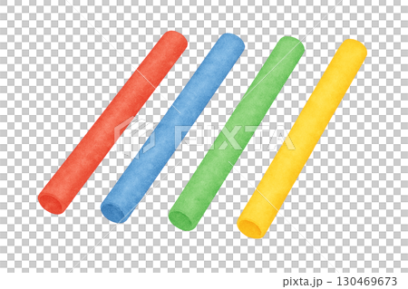 リレー用バトン 4色セット イラスト素材 130469673