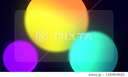 カラフルな3つの円と擦りガラスのプレート カラフルな3つの円と擦りガラスのプレート 130469685