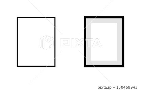 Realistic portrait picture frame ready for design. 130469943