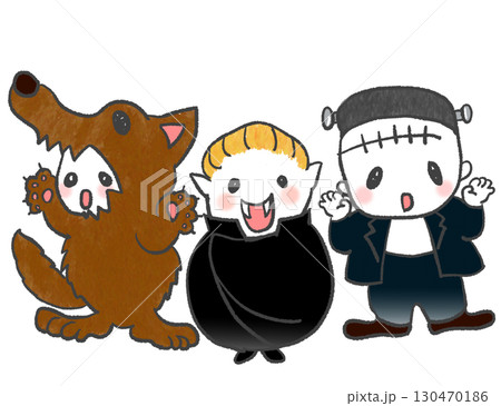 ハロウィンで仮装した子供達 ハロウィンで仮装した子供達 130470186