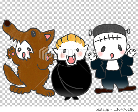 ハロウィンで仮装した子供達 ハロウィンで仮装した子供達 130470186