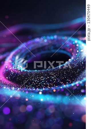 AI algorithms swirling around chaotic academic symbols, dark purple and blue tones, AI education abstraction 130470449