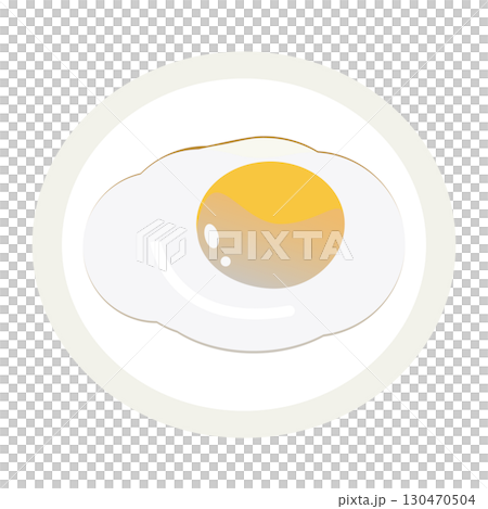 盤子上的煎蛋插圖素材 130470504