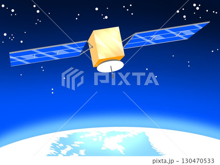 人工衛星と地球 130470533