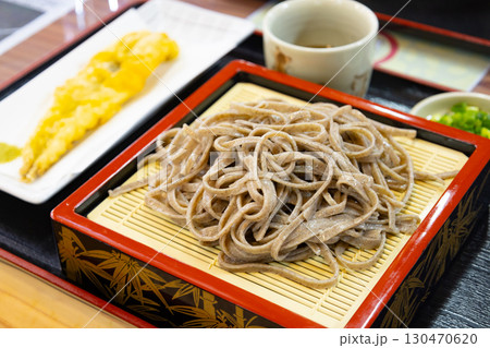 対馬　郷土料理　対州そばと穴子の天ぷら 130470620