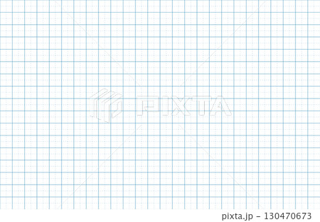 青い主線と破線のシンプルな方眼紙の背景素材3　背景透過PNG　グリッドパターン 130470673