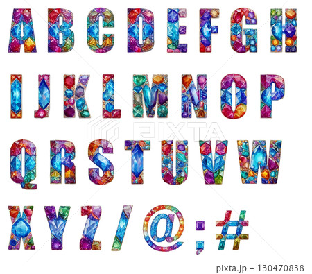 ジュエリー英字と記号 130470838