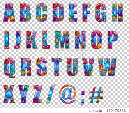 ジュエリー英字と記号 130470838