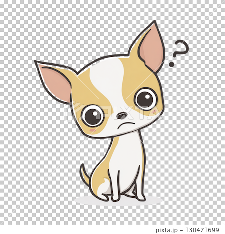 チワワとお散歩する女性の可愛いイラスト 130471699