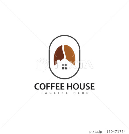coffee house logo design illustration 130471754