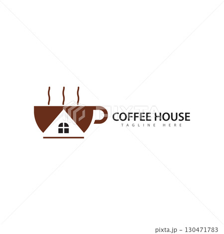 coffee house logo design illustration 130471783