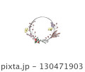 ナチュラルなくすみカラーのフラワーリース ナチュラルなくすみカラーのフラワーリース 130471903