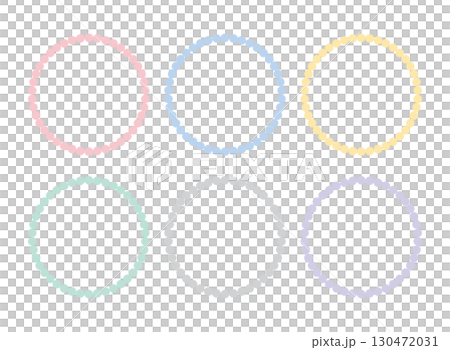 くすみカラーの小さな丸でできた丸いフレームセット 130472031