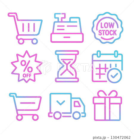 ピンクネオンのECアイコンセット Y2K風 130472062