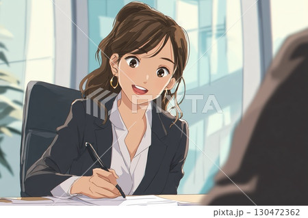 戦略的交渉をリードする、聡明な日本人ビジネスウーマン 130472362