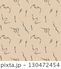 Hand drawn pattern with snake mushrooms and twigs seamless design for fabric textile wallpaper and stationery. 130472454