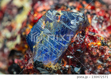 Blue sapphire on ruby matrix Blue sapphire on ruby matrix 130472571