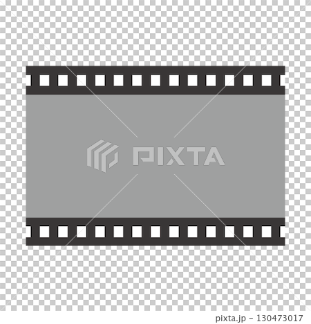 Simple grey film icon, retro photo and video image 130473017