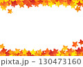 水彩調秋の紅葉のフレーム 130473160