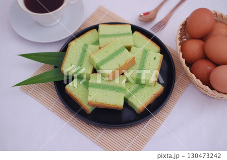 Indonesian Layer Cake with Pandan Flavor and Eggs 130473242
