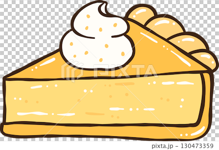 Cute Autumn Back to School pumpkin spice cake slice illustration 130473359