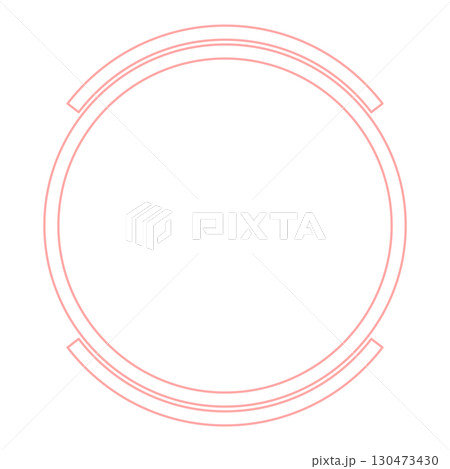 ピンクの繊細な2重丸フレーム（上下オープン） 130473430