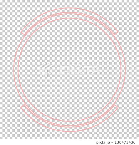 Delicate pink double round frame (open top and bottom) 130473430