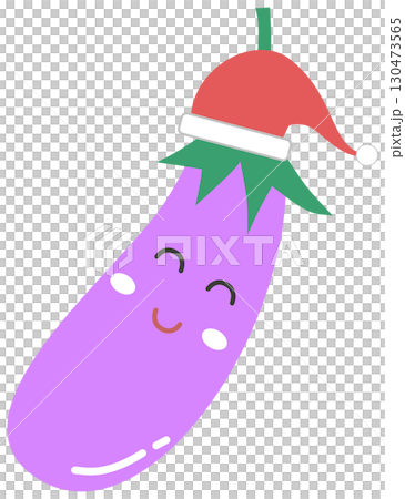 minimal cute eggplant with smiling face minimal cute eggplant with smiling face 130473565