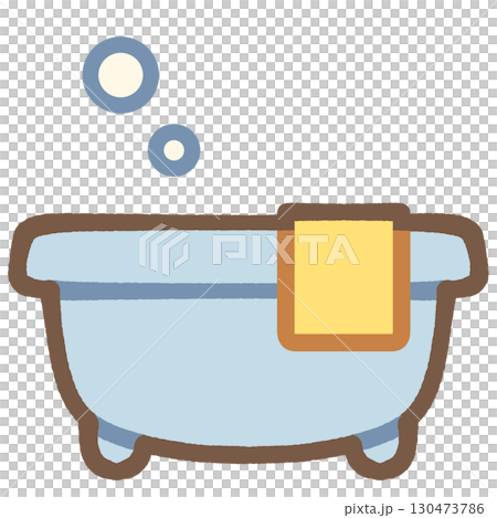 簡單可愛的嬰兒洗澡圖示插圖素材 130473786