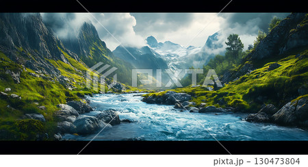 Epic River Landscape Breathtaking Nature Scene 130473804