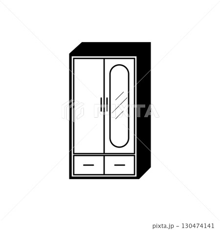 Cupboard illustration icon Cupboard illustration icon 130474141