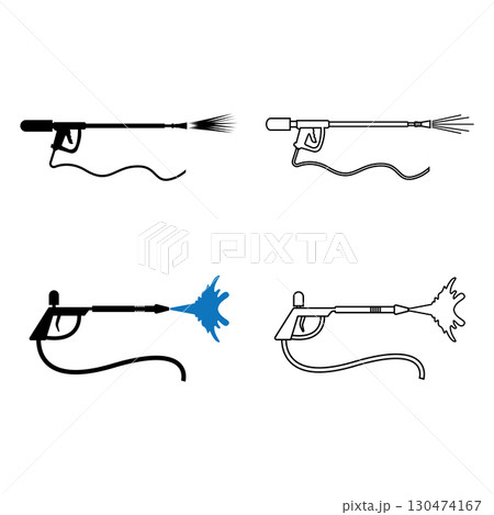 Pressure washing gun icon 130474167