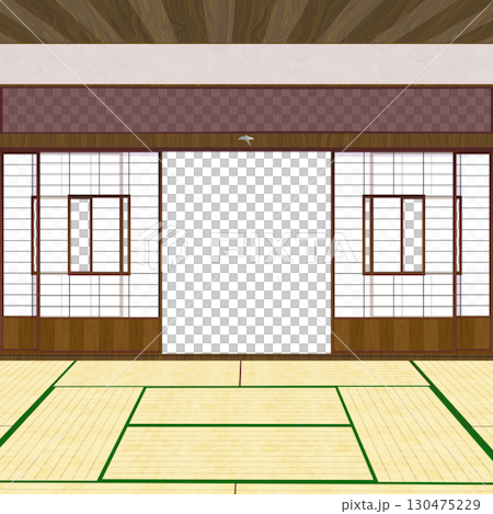 Japanese room with tatami Japanese room with tatami 130475229