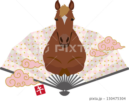 馬と扇子 筋斗雲 馬と扇子 筋斗雲 130475304