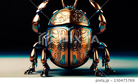 Ai. The image of a metal mechanical scarab beetle Ai. The image of a metal mechanical scarab beetle 130475769