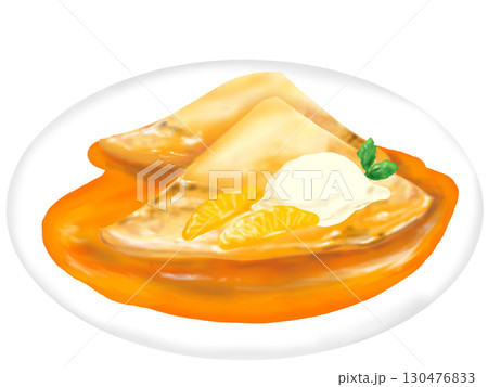 クレープシュゼットの手描きイラスト 130476833