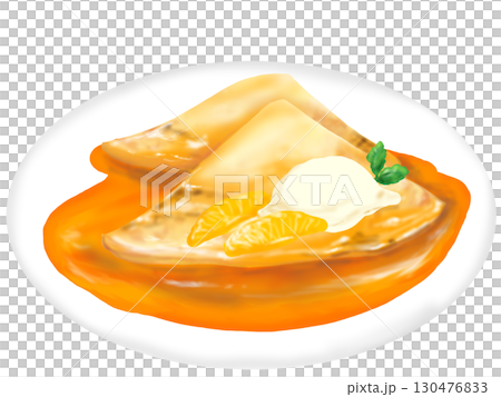 クレープシュゼットの手描きイラスト 130476833