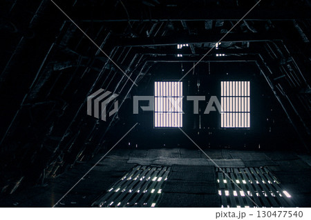 合掌造りの屋根裏 130477540